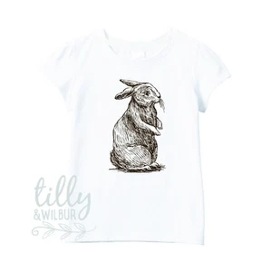 Easter Bunny Rabbit T-Shirt For Girls, Easter Shirt, Rabbit T-Shirt, Bunny Shirt - Picture 1 of 6