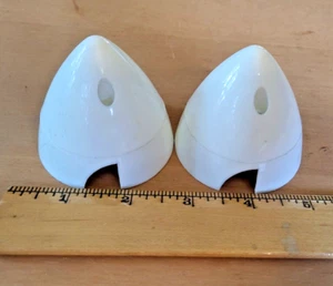 Vintage 2 White Plastic Spinners 2 1/2" RC Airplane - Picture 1 of 3