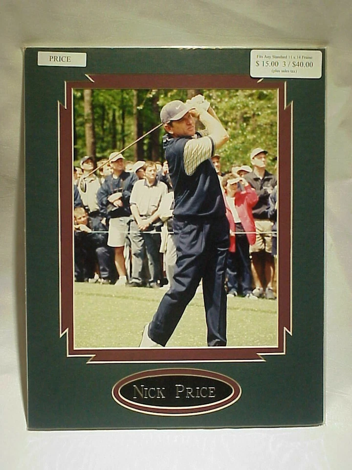 Placa de identificación y foto mate personalizada Nick Price Golf 11x14 lista para enmarcar b43 Foto 1 de 1