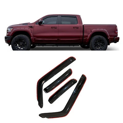 Black Horse|In-channel Rain Guards|Fits 2010 Dodge Ram2500 Mega|Smoke|1494109IN - Imagem 1 de 4
