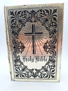 Holy Bible Embossed Metal Cover 1961 P.J. Kenedy & Sons - New Catholic Version - Picture 1 of 24