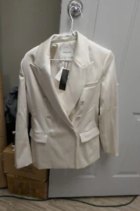 BR Alix Italian Satin Crepe Double Breasted Blazer Women's Oversized 2 SHEB - Picture 1 of 3
