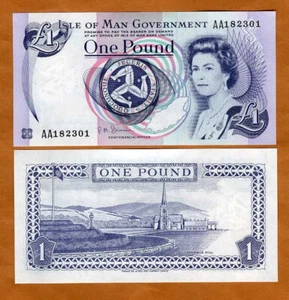 Isle of Man, 1 pounds, ND (1983), P-40c,  QEII, AA-Prefix UNC - Picture 1 of 1