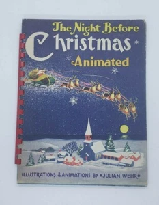 The Night Before Christmas Animated 1949 Julian Wehr Pop Up Vintage Spiral Bound - Picture 1 of 12