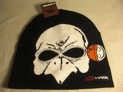 Gorro Tony Hawk Boys tejido negro con halcón blanco y agujeros para ojos recortes nuevo con etiquetas Foto 1 de 3