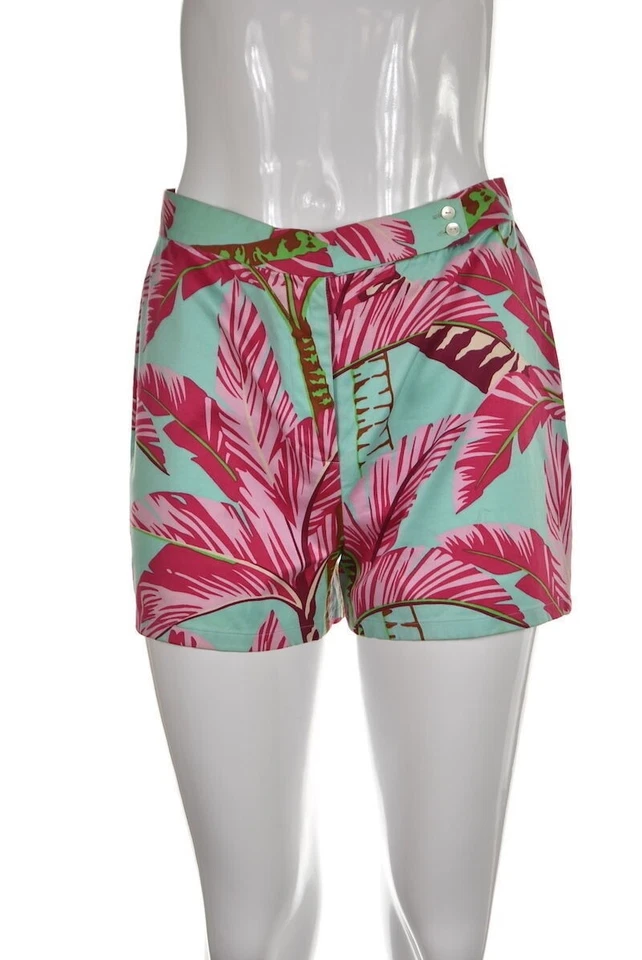 Pantalones Cortos Tibi Mujer Talla 4 Verde Rosa Naranja Estampado Algodón Informal Caminar Foto 1 de 4