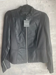  LADIES FAUX LEATHER JACKET BY BACCINI SIZE PL - Picture 1 of 9