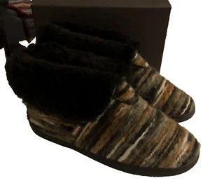 LAMO NWOT JUAREZ Western Textile Yarn Shearling Fold Over Bootie Slippers sz 7 - Picture 1 of 16