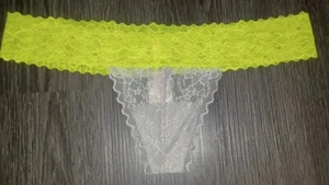 Vs Pink 2015 X Low Rise Lace Thong Panty NEW Medium Colorblock  - Picture 1 of 2