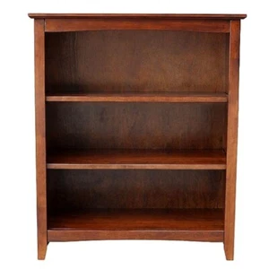 Mission Craftsman Shaker 3 Shelf 36" Solid Hardwood Bookcase - Picture 1 of 5
