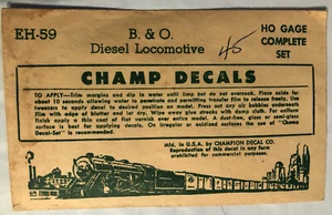 EH 59 B&O Diesel Locomotive Model Train Champ Decals - Picture 1 of 1