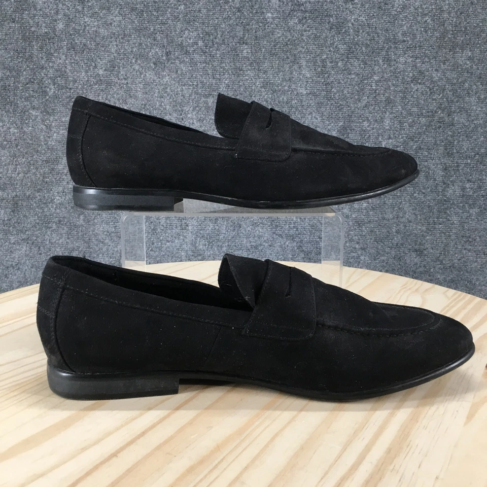 H&M Shoes Mens 11.5 Loafers Black Slip On Casual Comfort Low Top Round Toe Flats - Image 1 of 4