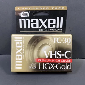 Maxell VHS-C HGX-GOLD TC-30 Video Camcorder VIDEOCASSETTE TAPE Brand New Sealed - Picture 1 of 2