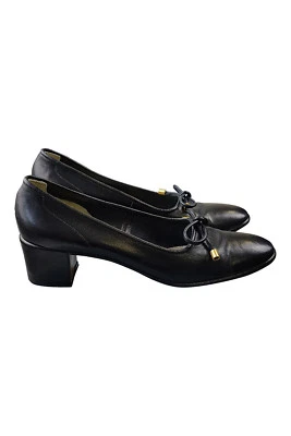 AMALFI Vintage Black Mid Heel Court Shoes (US8.5 | UK 6.5) - Image 1 of 4