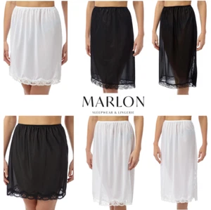 Waist Half Slip Underskirt White Black 18" 24" 27" Underskirt Sizes 12-26 - Picture 1 of 7