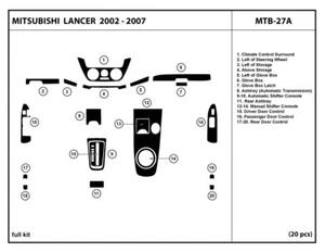Real Carbon Fiber Dash Trim Kit for Mitsubishi Lancer 2002-2008 - Picture 1 of 1