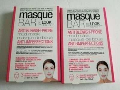 2 PACK OF Masque Bar Anti-Blemish Mud Mask, 3 Mask Sachets by Look Beauty - Image 1 of 2