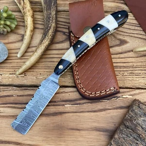 SHARD HAND FORGED Damascus Steel Straight Razor Cut Throat Barber Shaving Razor - Picture 1 of 14