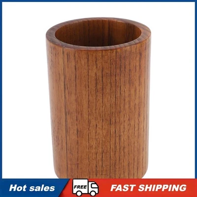 Round Sour Jujube Wood Utensil Holder Eco Friendly Kitchen Storage Bucket - Image 1 of 4