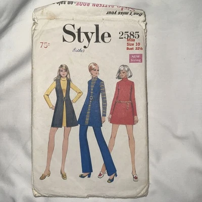 Style 2585  Sewing Pattern Vintage Misses Dress Sleeveless Coat Trousers Sz 10 - Image 1 of 4