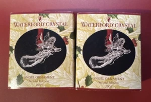 2 Waterford Kristall Engel Ornament Set mit Box & Etui 2003 Enhancer - Bild 1 von 10