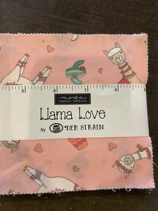 Llama love By Deb Strain For Moda - Cotton Fabric Charm Pack NEW - Picture 1 of 7