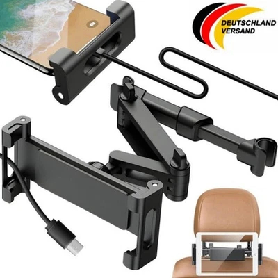 Tablet Halterung Universal Rücksitz KFZ Halter Kopfstütze 4"-10,5" breit Handy - Bild 1 von 4