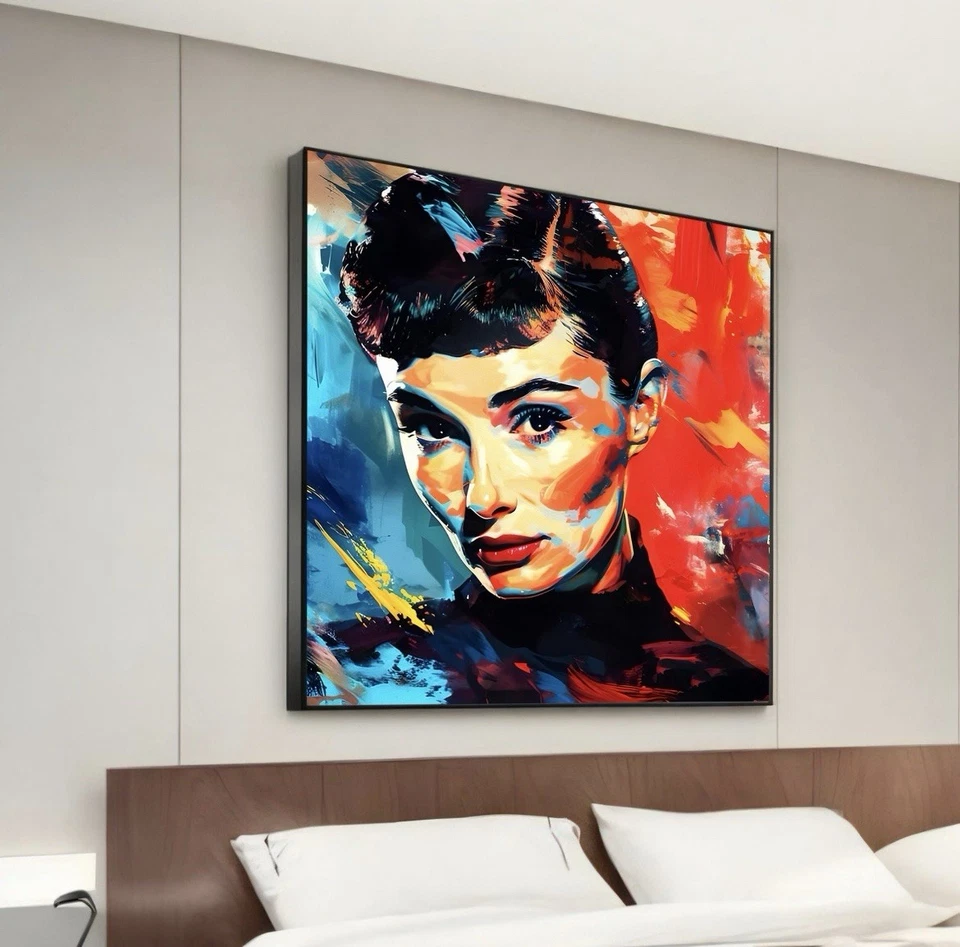 Поп-арт холст настенное искусство печать граффити Одри Хепберн уличное искусство настенный декор - Изображение 1 из 4