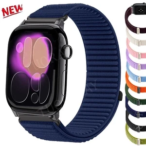 Nylon Loop Armband für Apple Watch Series 11 10 9 8 7 SE 3 6 5 4 Ultra 3 2 49mm - Bild 1 von 20
