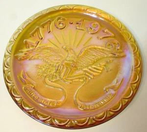 Indiana Glass Co. 1776-1976 Placa Conmemorativa ALA EXTENDIDA ÁGUILA Merigold - Imagen 1 de 3