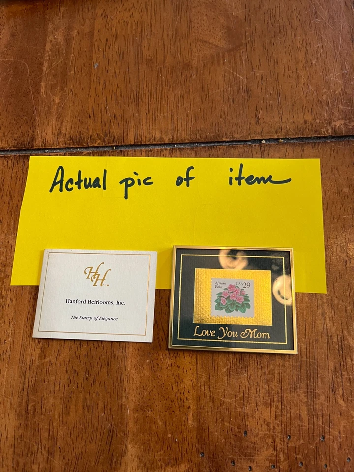HANFORD HEIRLOOMS FRAMED STAMP - LOVE YOU MOM - AFRICAN VIOLET - Image 1 of 1