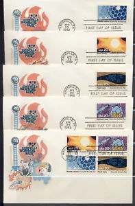 1982 FDC Set of 5 - Scott# 2006-09 - Knoxville Worlds Fair - Farnam Cachet - Picture 1 of 1