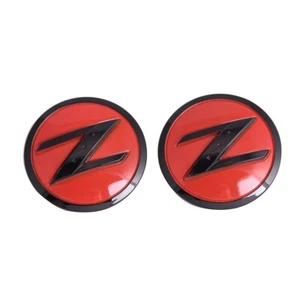 2x Red Black Mounted Z Logo L&R Fender Emblems for 2003-2009 Fairlady Z33 350Z - Picture 1 of 6