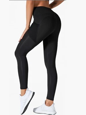 Mujeres Levantamiento de glúteos Malla Bolsillo Leggings Control Abdomen Cintura Alta Push Up Yoga Pantalones Foto 1 de 4