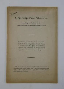 1941 Long Range Peace Objective Roosevelt-Churchill 8 Point Declaration 6x9 Book - Picture 1 of 3