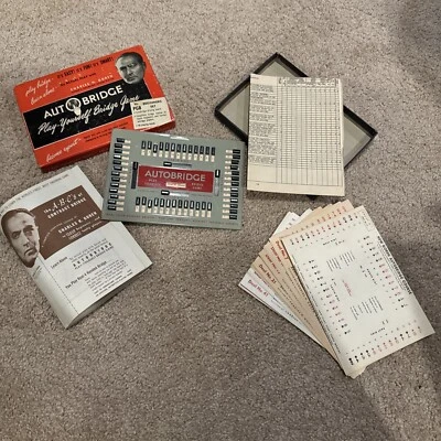 Auto Bridge Play Yourself Game Beginners Set Original Box 1959 VTG COMPLETE - Image 1 of 4