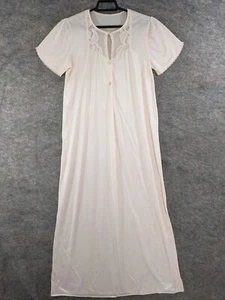 Vtg Nightgown Womens Small Pink Nylon Lace Bodice Short Sleeve Round Neck 6931 - Picture 1 of 9