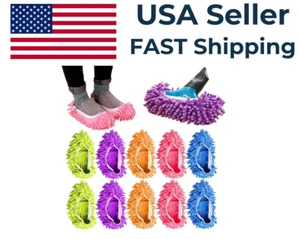 5 PAIRS - 10pcs Microfiber Mop Slippers Shoes Cover for Cleaning + Dusting Floor - Picture 1 of 17