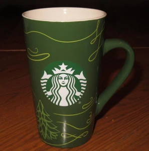 Starbucks Green Christmas Tree Swirls MERMAID SIREN LOGO 16 oz Tall MUG 2020 - Bild 1 von 6