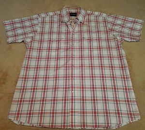 Wrangler Outdoor Button Shirt Mens XXL White red plaid pearl snaps w/ pockets - Picture 1 of 5