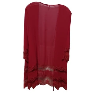 Cato Lace Cardigan Womens Large Red Open Front  Classy - Picture 1 of 7