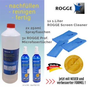 ROGGE Screen Cleaner 1 000ml + 2 x butelki 250ml + 3 chusteczki z mikrofibry ROGGE - Zdjęcie 1 z 11