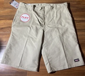 NEW DICKIES Flex 13" Relaxed Fit Essential Work Shorts Khaki Size 40 - Picture 1 of 4