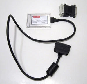 Adaptec SlimSCSI 1450B Fast SCSI PCMCIA PC Card Adapter with Cable EXCELLENT - Picture 1 of 9