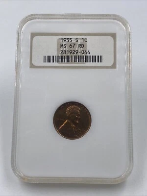 1935 S Lincoln Wheat Cent NGC MS67RD Red - Image 1 of 4