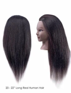 Afro American Cosmetology Mannequin Head Hairdresser Training 100% REAL Hair - Picture 1 of 7