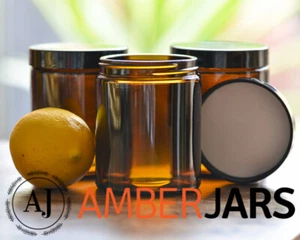 10 x 175ml Amber Glass Jars with Lid- cream Jar, candles jar, spice jar, storage - Picture 1 of 7