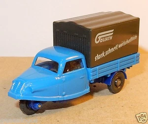 Micro WIKING Ho 1/87 Goli Tricycle GOLIATH Blue #8410317 No Box - Picture 1 of 3