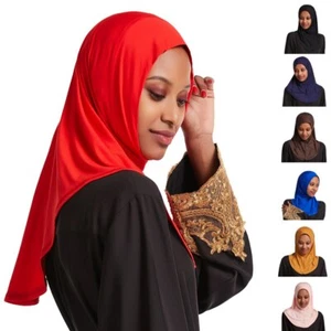 One Piece Amira Hijab Muslim Women Ready Made Scarf Pull On Instant Full Cover - Foto 1 di 62