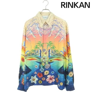 Casablanca 23AW MF23-SH-021-03 Full Pattern Silk Long Sleeve Shirt Mens L Used 2 - Picture 1 of 4